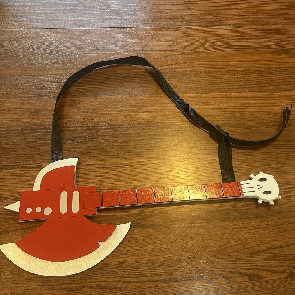 Marceline Skull Axe Guitar 23" Handmade Wood Adventure Time Cosplay Halloween